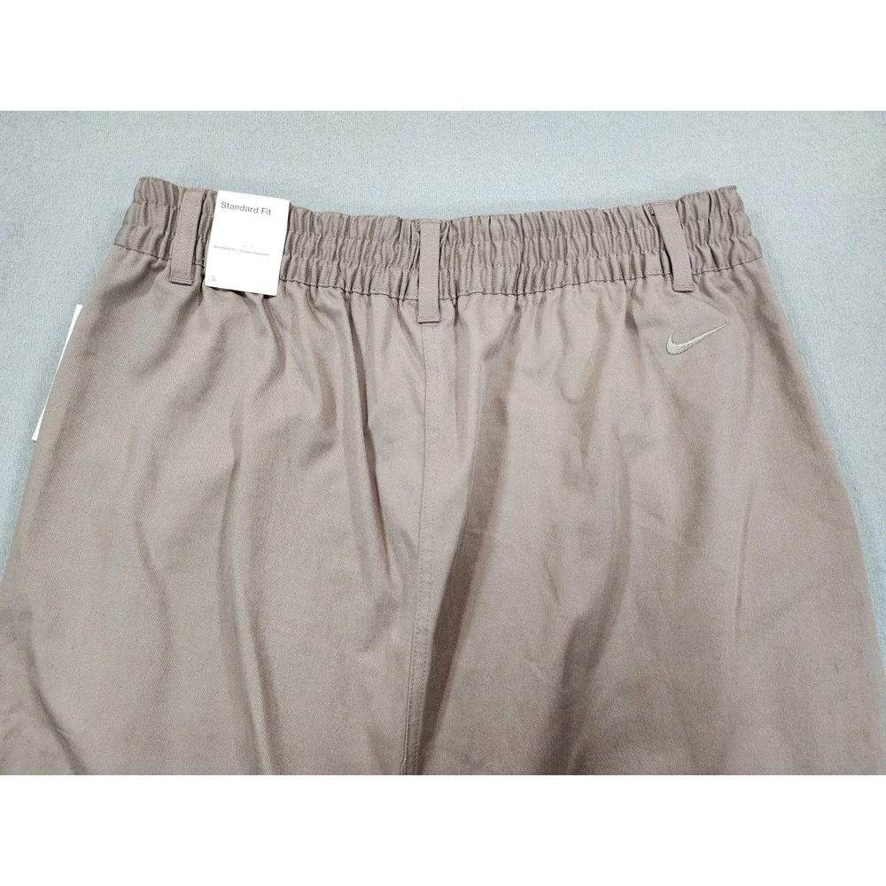 Nike Sportswear Essential Twill Maxi Skirt Brown Size Medium Elastic Waistband